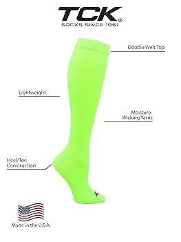 TCK Krazisox Neon Over the Calf (Neon Green, Small) at